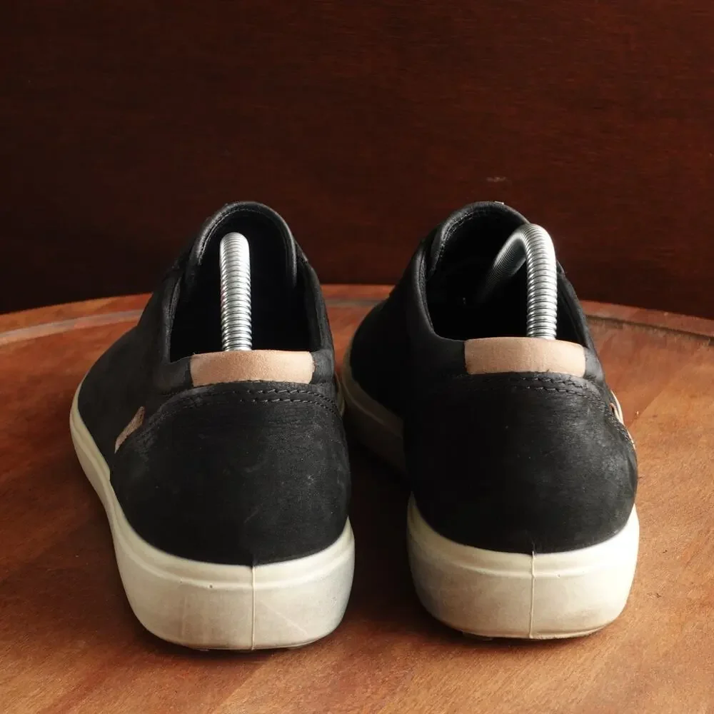 Ecco Sneakers Womens SZ EU 38 US 7-7.5 Black Soft 7 Zip Up Comfort Walking Shoes